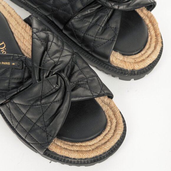 Christian Dior DTwist Black Cannage Quilted Slide Sandals - Picture 7 of 11